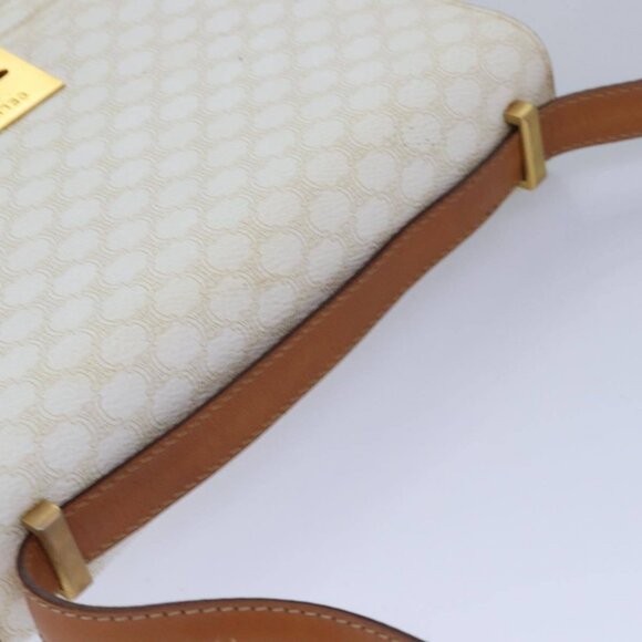 CELINE Macadam Canvas Shoulder Bag PVC White - Picture 6 of 15